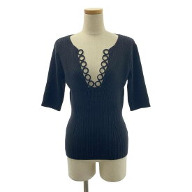 DRIES VAN NOTEN / ドリスヴァンノッテン | コットン リブ ニット セーター | M | ブラック | レディース