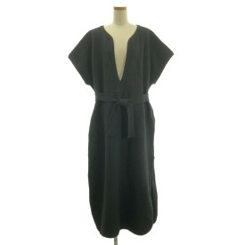 Cristaseya / クリスタセヤ | wool caftan / ウール カフタン ベルテッド オーバー ワンピース | U | ブラック | レディース