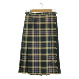 【美品】 O'NEIL OF DUBLIN / オニールオブダブリン | ウール チェック プリーツ ラップ キルトスカート | GB12 | ベージュ系 | レディース