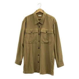 【美品】 DRIES VAN NOTEN / ドリスヴァンノッテン | ダブルポケット ミリタリー オーバー ロングシャツ | S | ブラウン系 | レディース