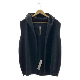 Rick Owens / リックオウエンス | 2024AW | ヘビー ウール ライナー フーデッド ニットベスト | M | ブラック | メンズ