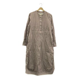 【美品】 TICCA / ティッカ | ストライプ バンドカラー シャツワンピース | F | ホワイト / レッド | レディース