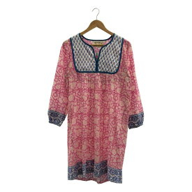 【美品】 SZ Blockprints / エスゼットブロックプリント | 総柄 ギャザー ボリューム ワンピース | S | ピンク/ブルー | レディース