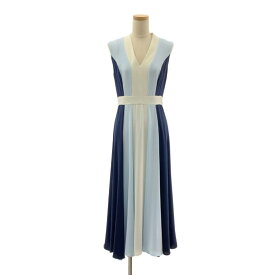 【美品】 HOBBS LONDON / ホッブスロンドン | バックジップ ボリューム ドレス ワンピース / 裏地付き | 8 | ネイビー/ブルー/ホワイト | レディース