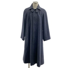 【美品】 ENCOMING / インカミング | BACK PLEATS COAT / ウール チンストラップ ステンカラー オーバーコート / 総裏地 | M | ネイビー | メンズ