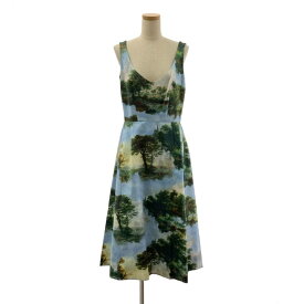 【美品】 COMME des GARCONS / コムデギャルソン | 2020SS | プリント加工 風景 Vネック ワンピース | XS | マルチカラー | レディース