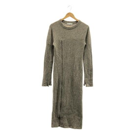 ROSARYMOON / ロザリームーン | ウール ジップスリット ニット ワンピース | Short | ブラウン | レディース