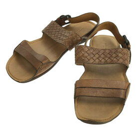 【美品】 BOTTEGA VENETA / ボッテガヴェネタ | レザー イントレチャート ストラップ サンダル | 42 | ブラウン | メンズ