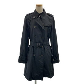 BURBERRY LONDON / バーバリーロンドン | ベルテッド ロゴボタン トレンチコート / ノバチェック 裏地メッシュ | 38 | ブラック | レディース