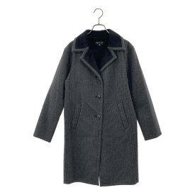 Agnes b. / アニエスベー | 千鳥格子 ボア チェスターコート | 36 | グレー | レディース