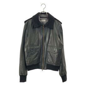 J.SABATINO / ジェイサバティーノ | ラムレザー ボアカラー ジャケット | 1 | ブラック | メンズ