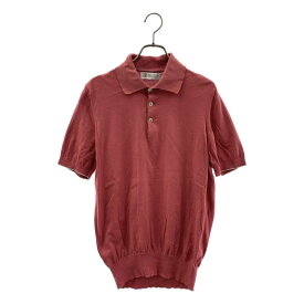 BRUNELLO CUCINELLI / ブルネロクチネリ | コットン ロゴボタン ポロ ニット カットソー | 46 | バーガンディ系 | メンズ