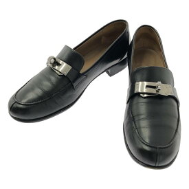 【美品】 HERMES / エルメス | Destin / デスタン レザー ケリーバックル ロゴ ローファー 革靴 | 36 | ブラック | レディース