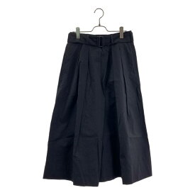 LEMAIRE / ルメール | コットン混 タック ベルト ワイド パンツ | 36 | ブラック | レディース