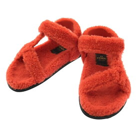 【美品】 FENDI / フェンディ | Sheep Fur Boa Sandal ボア ストラップ サンダル | 36 | レッド | レディース