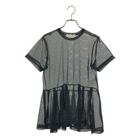 COMME des GARCONS / コムデギャルソン | 2023AW | メッシュ ペプラム Tシャツ | S | ブラック | レディース
