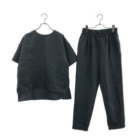 【美品】 YARRA NEU / ヤラニュー | セットアップ スリット ブラウス / ドローストリング イージー パンツ | F | ブラック | レディース