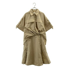 3.1 Phillip Lim / スリーワンフィリップリム | コットン アシンメトリー レイヤード シャツ ワンピース | 4 | ベージュ | レディース
