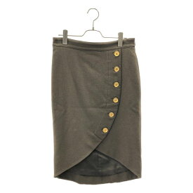 GIVENCHY / ジバンシィ | ウール アシンメトリー ロング スカート | 40 | カーキ | レディース