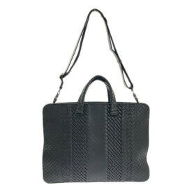 BOTTEGA VENETA / ボッテガヴェネタ | イントレチャート レザー ブリーフケース ビジネスバッグ | ブラック | メンズ