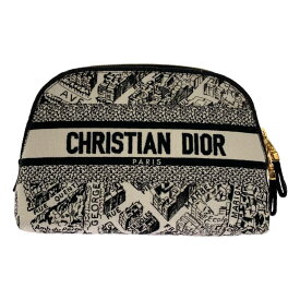 【新品】 Christian Dior / クリスチャンディオール | ディオール プラン ドゥ パリ ポーチ | ブラック/ホワイト | レディース