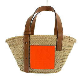 【美品】 LOEWE / ロエベ | Basket Bag アナグラム スモール バスケット トートバッグ | ブラウン/オレンジ | レディース