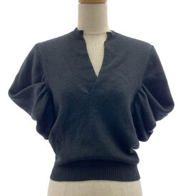 Christian Dior / クリスチャンディオール | BEE / ショートスリーブ ドレープ ニット | 36 | ブラック | レディース