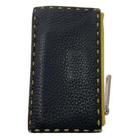 FENDI / フェンディ | レザー カードケース コインケース | イエロー/ブラック | メンズ