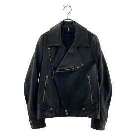 【美品】 Dior homme / ディオールオム | 2009AW | Leather Jacket / 羊革 ラムレザー ダブルライダースジャケット / キルティング総裏地 | 44 | ブラック | メンズ