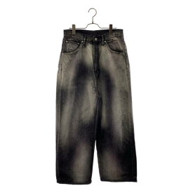 ANCELLM / アンセルム | MIX COLOR WIDE DENIM PANTS ワイドデニムパンツ | 1 | ブラック | メンズ