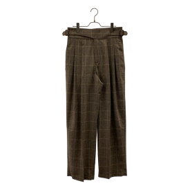 【美品】 EMPORIO ARMANI / エンポリオアルマーニ | ウール チェック 2タック スラックス グルカパンツ | 48 | ブラウン | メンズ