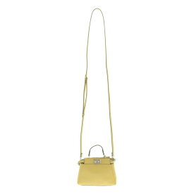 FENDI / フェンディ | マイクロ ピーカブー / 2way ショルダー付き レザー ロゴ ハンドバッグ | イエロー系 | レディース