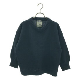 Guernsey WOOLENS / ガンジーウーレンズ | コットン クルーネック ニット | 34 | ネイビー | レディース