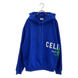 CELINE / セリーヌ | トリオンフロゴ スウェット プルオーバー フーディ | XS | ブルー | レディース