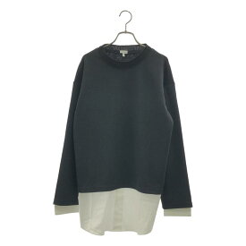 【美品】 LOEWE / ロエベ | レイヤードデザイン プルオーバー スウェット | S | ブラック/ホワイト | レディース