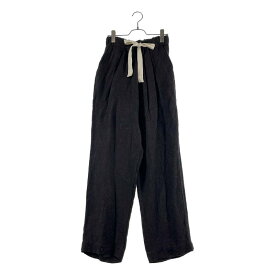 【美品】 KLASICA / クラシカ | 総柄 ジャガード 裾アジャスター ドローストリング タック ワイドパンツ | チャコールブラック系 | メンズ