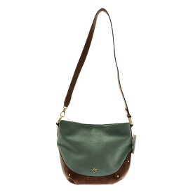 【美品】 Her Schedule / ハースケジュール | レザー バイカラー ロゴ ショルダーバッグ | ミントグリーン/ブラウン | レディース