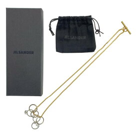【美品】 JIL SANDER / ジルサンダー | 5連リング チェーンネックレス | シルバー/ゴールド | レディース