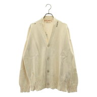 【新品】 MARNI / マルニ | コットン ダメージ加工 カーディガン | 46 | LILY WHITE / ホワイト | メンズ