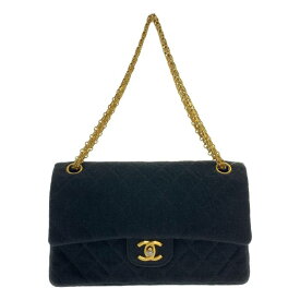 CHANEL / シャネル | マトラッセ 24 ダブルフラップ チェーンショルダーバッグ / ジャージ | ブラック/ゴールド | レディース