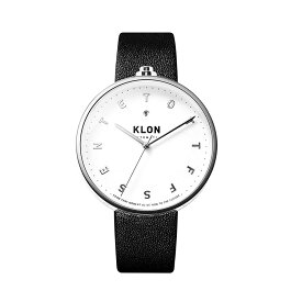 腕時計 レディース メンズ クローン モノトーン シンプル 機械式 お揃い 祝い ギフト プレゼント オールジェンダー ジェンダーレス ブランド KLON AUTOMATIC WATCH BLACK LEATHER -ALPHABET TIME- 43mm