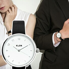 腕時計 モノトーン ビジネス レザー ベルト シンプル ペア腕時計 お揃い ペア カップル 記念日 プレゼント 大人 ギフトメンズ レディース オールジェンダー ジェンダーレス ブランド KLON CONNECTION ELFIN LATTER 33mm