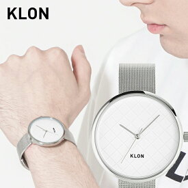 腕時計 モノトーン ビジネス ステンレス ベルト シンプル ペア腕時計 お揃い ペア カップル 記念日 プレゼント 大人 ギフトメンズ レディース オールジェンダー ジェンダーレス ブランド KLON DIAGONAL GRID TIME -SILVER MESH- 38mm