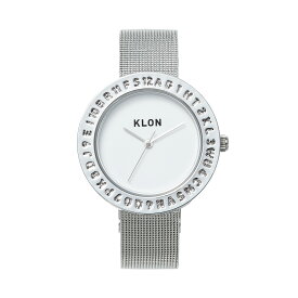 腕時計 モノトーン ビジネス レザー ステンレス ベルト シンプル ペア腕時計 お揃い ペア カップル 記念日 プレゼント 大人 母の日 ギフトメンズ レディース オールジェンダー ジェンダーレス ブランド KLON ENGRAVE TIME -SILVER MESH- 33mm
