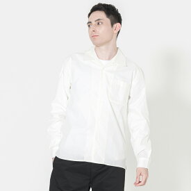 【SALE55%OFF】カラーシャツ レディース メンズ オープン ワークシャツ ホワイト 白 モノトーン シンプル M L XL 長袖 おしゃれ かわいい お揃い ギフト プレゼント オールジェンダー ジェンダーレス ブランド KLON WORX OPEN COLLAR SHIRTS WHITE