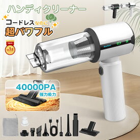【SNS等で人気沸騰！クーポン利用で25％OFF】楽天1位！ハンディクリーナー 【3種吸引モード＆ディスプレイ搭載】コードレス ハンドクリーナー カークリーナー 車用掃除機 40000PA 車 掃除機 吹き飛ぶ/吸い込む/空気入れ/空気抜き 車載掃除機 ミニ掃除機 パワフル BEETOOL