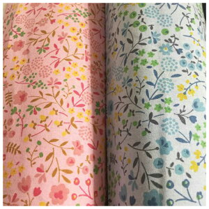 小花柄 コットン フラワープリント生地 110cm幅(50cm単位)ピンク系・水色系