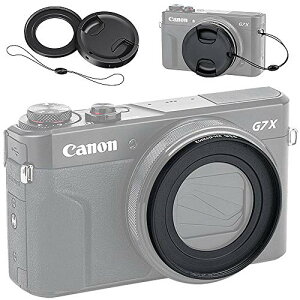 JJC �t�B���^�[ �A�_�v�^�[ + �����Y�L���b�v �L�b�g Canon PowerShot G7X Mark III II G7XM3 G7XM2 G7X G5X �K�p