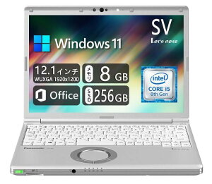 �y�����ςݕi�z Panasonic Let`s note CF-SV7 �� �y�ʉ�12.1�^WUXGA(1920×1200) - ��8����Intel Core i5 �v���Z�b�T�[ - 8GB RAM - 256GB M.2 SSD - WiFi&Bluetooth - Web�J�������� - Type-C - MS Office 2019 - Win11���� (�����ςݕi)