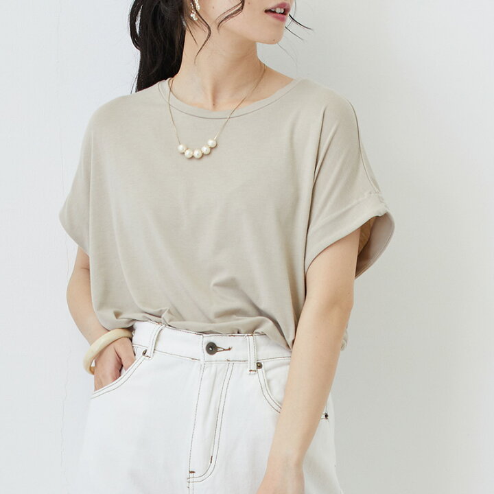 楽天市場 Tシャツ レディース 半袖 白 カットソー 接触冷感 オーバーサイズ フレンチスリーブ トップス ひんやり 冷却 冷たい Uv加工 涼しい 無地 大人 カジュアル 大きいサイズ ゆったり ブラック 黒 ホワイト ベージュ ブラウン ラベンダー 夏 春夏 翌日配達